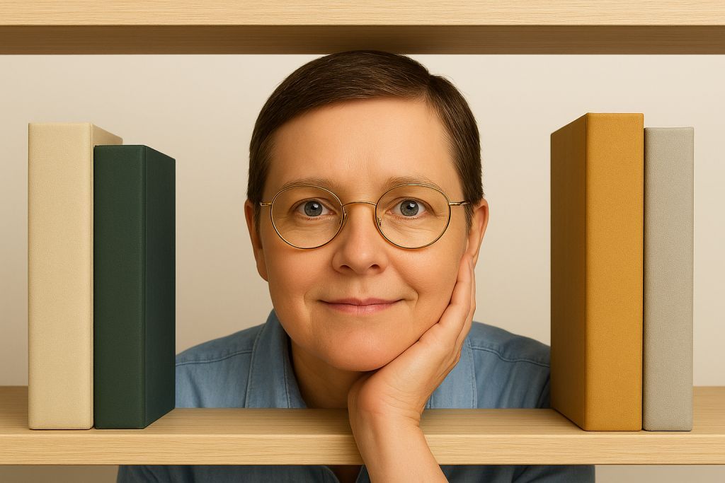 Portrait im Bücherregal3_komp